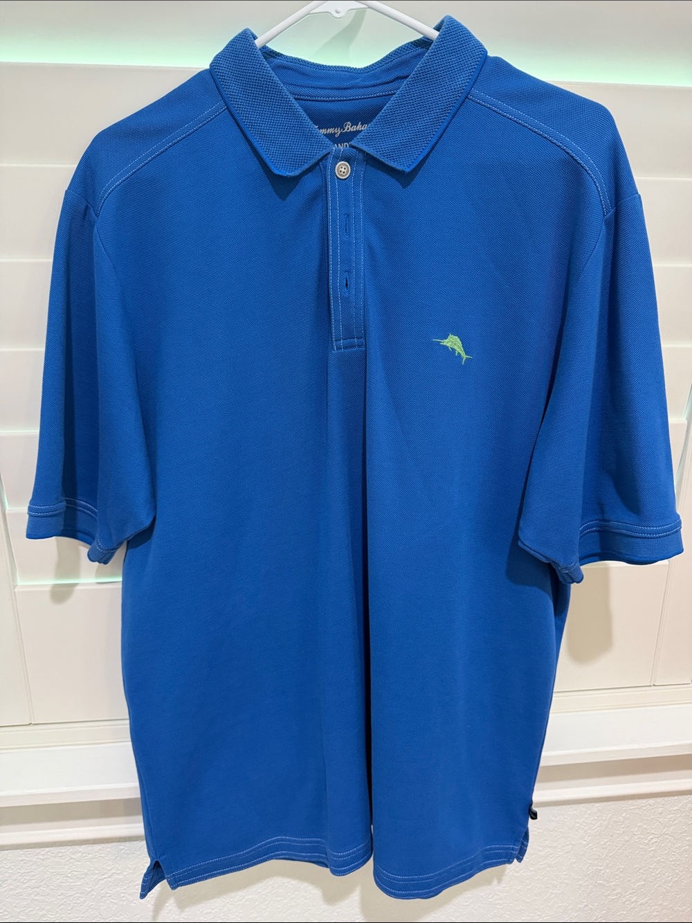 Tommy Bahama Royal Blue Short-Sleeve Polo with Lime Marlin Embroidery